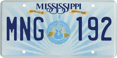 MS license plate MNG192