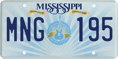 MS license plate MNG195