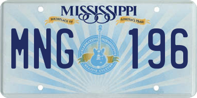 MS license plate MNG196