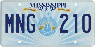 MS license plate MNG210