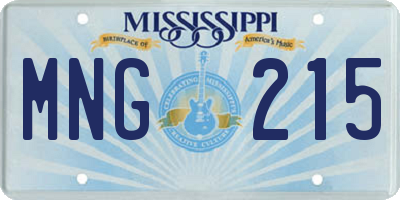 MS license plate MNG215