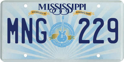 MS license plate MNG229