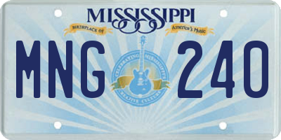 MS license plate MNG240
