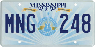 MS license plate MNG248