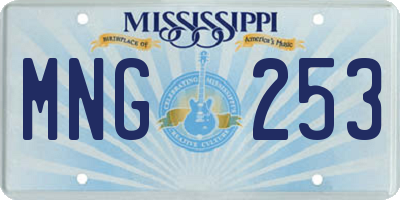 MS license plate MNG253