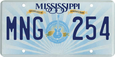 MS license plate MNG254