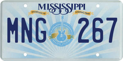 MS license plate MNG267