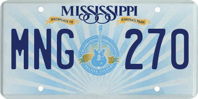 MS license plate MNG270