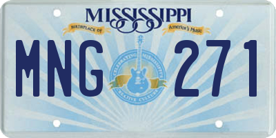 MS license plate MNG271