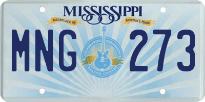 MS license plate MNG273