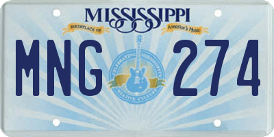 MS license plate MNG274