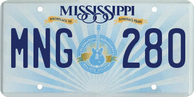 MS license plate MNG280