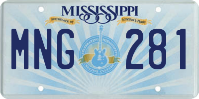 MS license plate MNG281