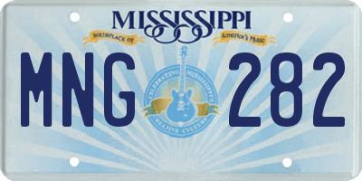 MS license plate MNG282