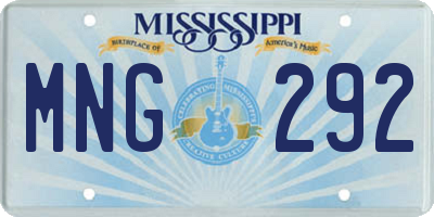 MS license plate MNG292