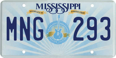 MS license plate MNG293
