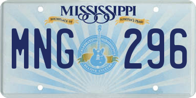 MS license plate MNG296