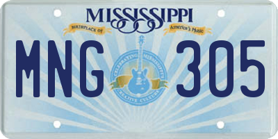 MS license plate MNG305