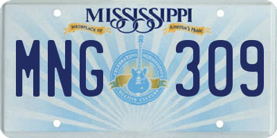 MS license plate MNG309