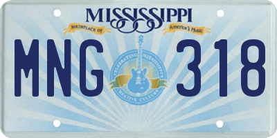 MS license plate MNG318