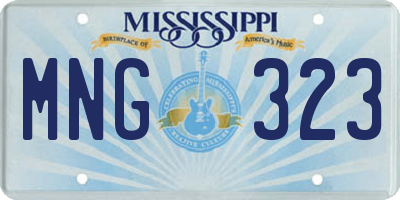 MS license plate MNG323
