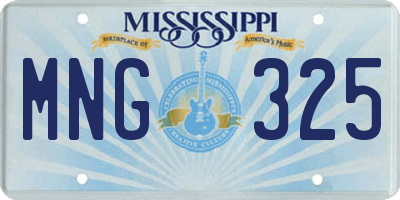 MS license plate MNG325