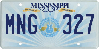 MS license plate MNG327