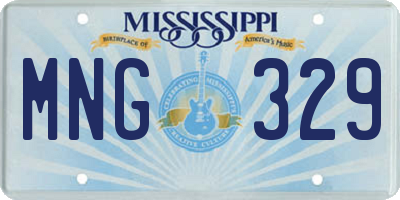MS license plate MNG329