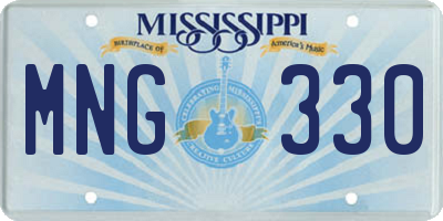 MS license plate MNG330