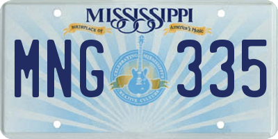 MS license plate MNG335