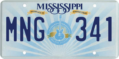 MS license plate MNG341