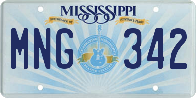 MS license plate MNG342