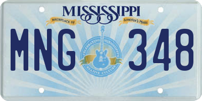 MS license plate MNG348