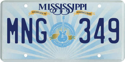 MS license plate MNG349
