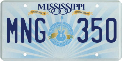 MS license plate MNG350