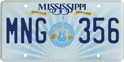 MS license plate MNG356