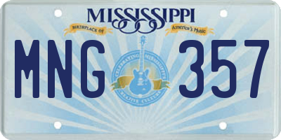MS license plate MNG357