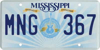 MS license plate MNG367