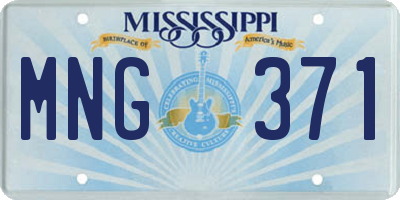 MS license plate MNG371