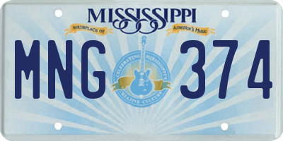 MS license plate MNG374