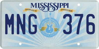 MS license plate MNG376