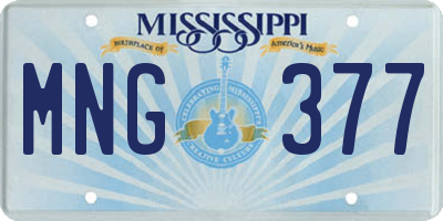 MS license plate MNG377