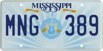MS license plate MNG389