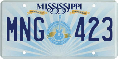 MS license plate MNG423