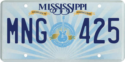 MS license plate MNG425