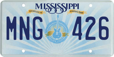 MS license plate MNG426