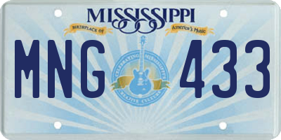MS license plate MNG433