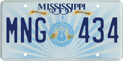 MS license plate MNG434