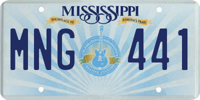 MS license plate MNG441