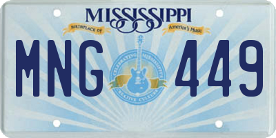 MS license plate MNG449